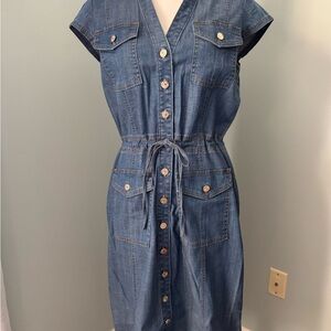 White House Black Market denim stretch Shirt Dress